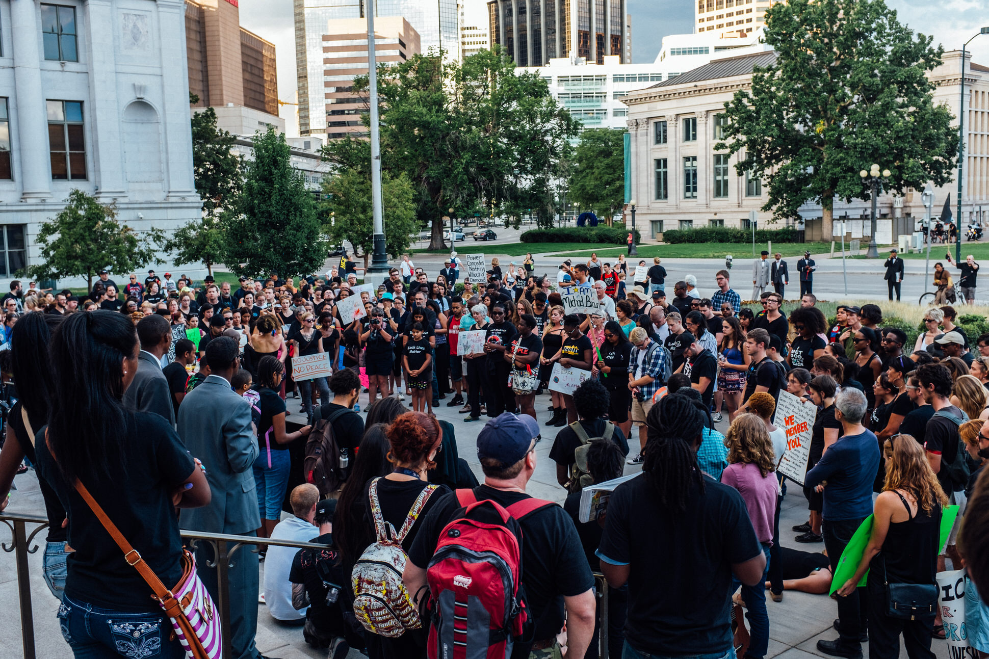 The BLM 5280 march reaches Denver's County Courthouse and holds a vigil for victims of police violence.
